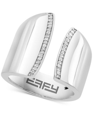 EFFY Collection - Diamond Wide Cuff Ring (1/10 ct. t.w.) in Sterling Silver