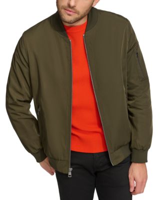 Calvin Klein - Men's Solid-Color Zipper Flight Jacket