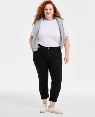 Style & Co - Plus Size High-Rise Cropped Straight-Leg Jeans