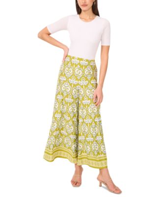 Sam & Jess - Women's Printed Pull-On Wide-Leg Pants