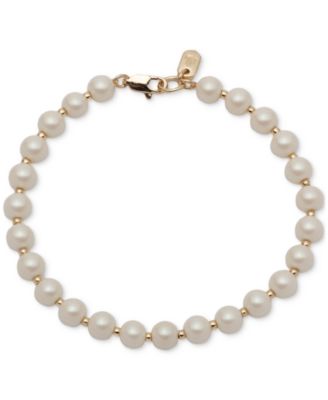 Lauren Ralph Lauren - Gold-Tone Imitation Pearl Flex Bracelet