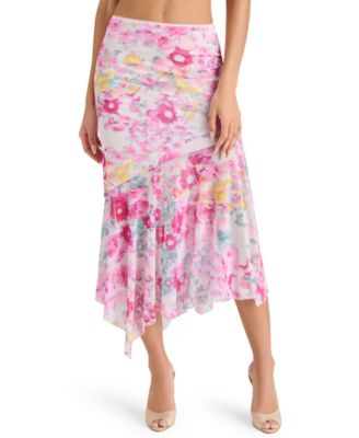 Steve Madden - Women's Lacie Printed Asymmetric Midi Skirt