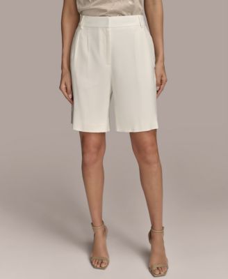 Donna Karan New York - Women's Linen-Blend Pleated Shorts