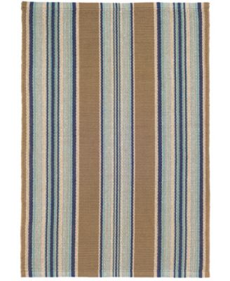Dash and Albert Rugs by Annie Selke - Blue Heron Stripe Indoor/Outdoor DA142 10'x14' Area Rug