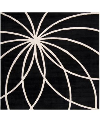 Livabliss - Forum FM-7072 Black 6' Square Area Rug