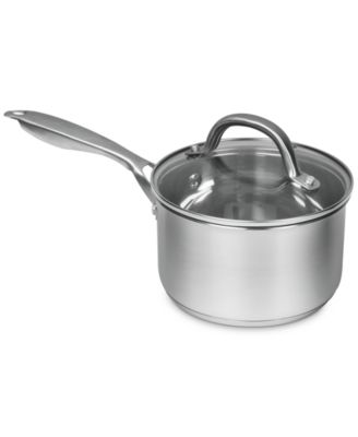 Sedona Kitchen - Pro Stainless Steel 1.5-Qt. Saucepan with Glass Lid