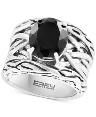 EFFY Collection - Onyx Openwork Woven Ring in Sterling Silver