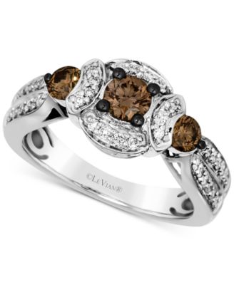 Le Vian - Chocolate Diamond & Nude Diamond Ring (5/8 ct. t.w.) in 14k White Gold
