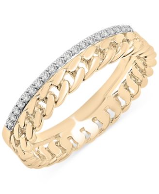 Audrey by Aurate - Diamond Chain Link Double Row Ring (1/10 ct. t.w.) in Gold Vermeil