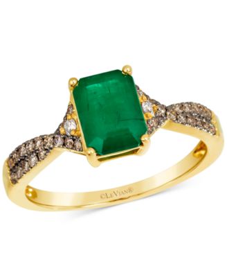Le Vian - Emerald (1-1/5 ct. t.w.), Chocolate Diamond (1/5 ct. t.w.) & Nude Diamond (1/20 ct. t.w.) Ring in 14k Honey Gold