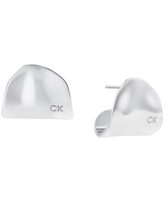 Calvin Klein - Stainless Steel Elongated Curved Drop Earrings
