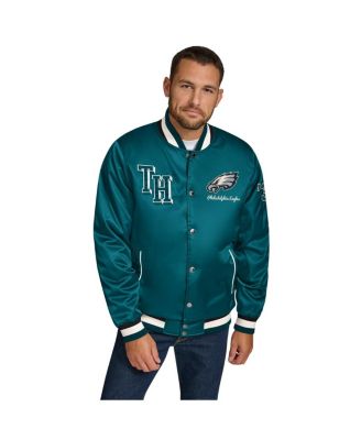 Tommy Hilfiger - Men's Midnight Green Philadelphia Eagles Dante Full-Snap Satin Jacket
