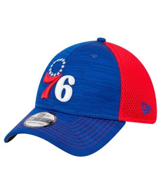 New Era - Men's  Royal/Red Philadelphia 76ers Active Tech Neo Flex 39THIRTY Flex Hat