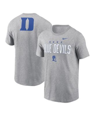Nike - Men's Heather Gray Duke Blue Devils Campus 2-Hit Primary Mascot T-shirt