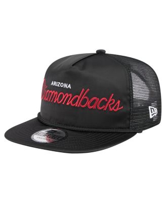New Era - Men's Black Arizona Diamondbacks Retro Satin Script Golfer Adjustable Hat