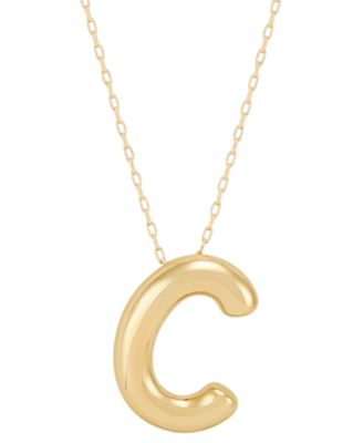 Macy's - Polished Initial C Pendant Necklace in 14k Gold, 16" + 2" extender