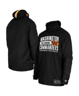 New Era - Men's Black Washington Commanders Functional Fandom Balaclava Helmet Stripe Tri-Blend Hoodie