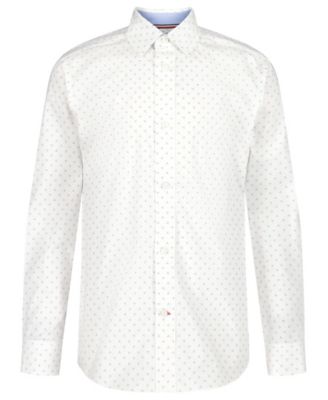 Tommy Hilfiger - Boys 8-20 Long Sleeve Triangle Dot Geometric Print Shirt