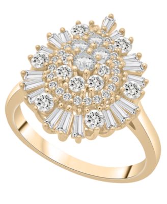 Wrapped in Love - Diamond Baguette & Round Cluster Ring (1 ct. t.w.) in 14K Yellow Gold