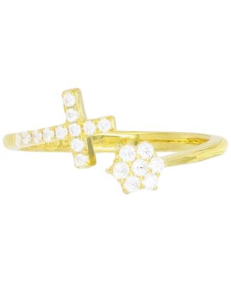 Macy's - Cubic Zirconia Cross & Cluster Bypass Ring (Also in Lab-Created Ruby)