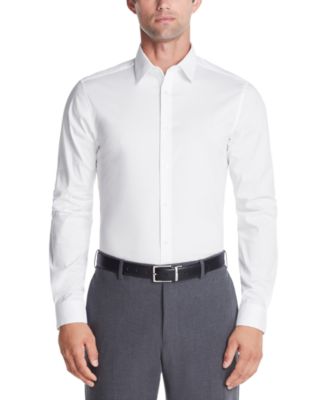 Calvin Klein - Men's Slim-Fit Stretch Flex Collar Solid Logo Dress Shirt