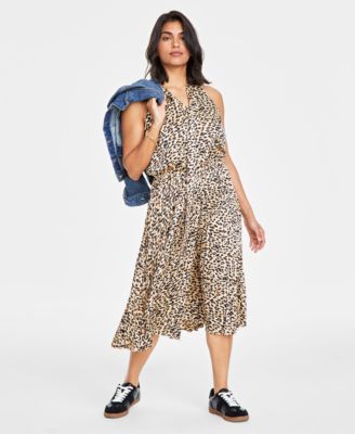 On 34th - Women's Halter-Neck Floral Midi Dress