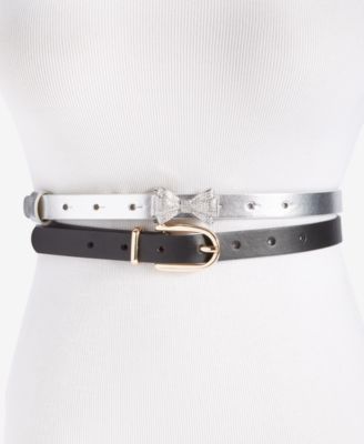 I.N.C. International Concepts - Women's 2-Pc. Faux-Leather Belt Set