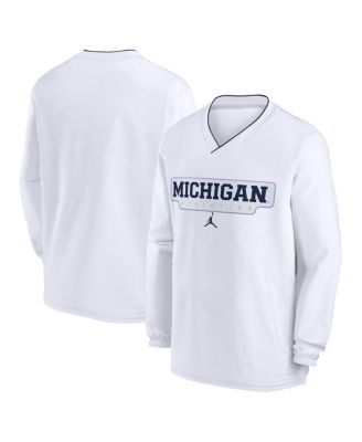 Jordan - Men's White Michigan Wolverines 2024 Sideline Pullover Windshirt