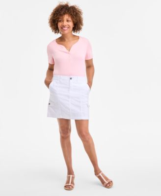 Style & Co - Petite Zig Zag Mid-Rise Mini Skirt