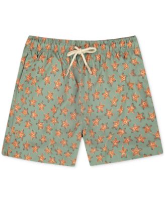 Sunset x Vine - Men's Star-Pattern Woven Swim Trunks