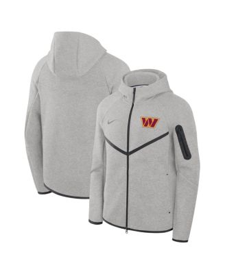 Nike - Men's Heather Gray Washington Commanders Tech Fleece Full-Zip Wind runner Hoodie