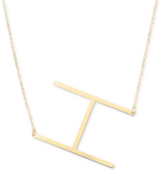 Italian Gold - Initial 18" Pendant Necklace in 10k Gold
