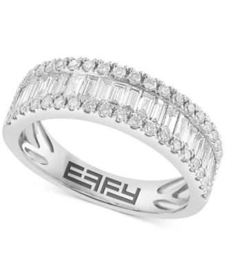 EFFY Collection - Diamond Baguette & Round Band (7/8 ct. t.w.) in 14k White Gold