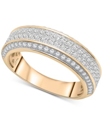 Macy's - Men's Diamond Pav&eacute; Band (1 ct. t.w.) in 10k Gold