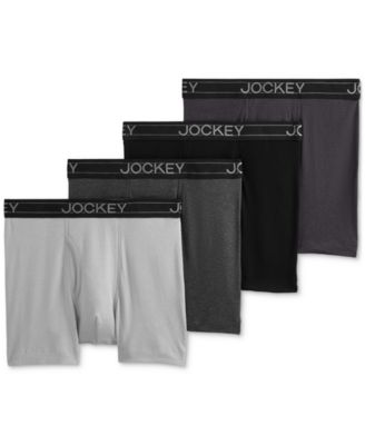 Jockey - Men's  Lightweight Cotton Blend 5" Boxer Briefs, Pack of 4