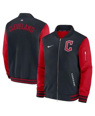 Nike - Men's Navy/Red Cleveland Guardians Authentic Collection Dugout Full-Zip Bomber Jacket