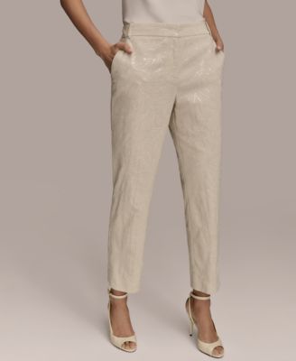 Donna Karan New York - Women's Sequin Embellished Linen-Blend Pants