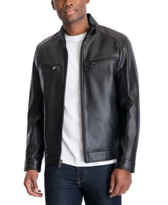 Michael Kors - Men's Perforated Faux Leather Moto Jacket