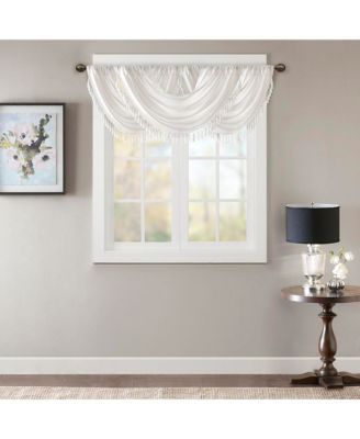 Madison Park - Elena 38" x 46" Faux-Silk Rod Pocket Waterfall Valance