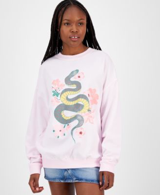 Grayson Threads, The Label - Juniors' Lunar New Year Snake Floral Print Sweatshirt