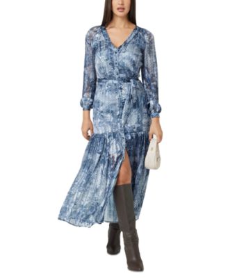 GUESS - Women's Breanna Tiered-Skirt Mixed-Print Dress