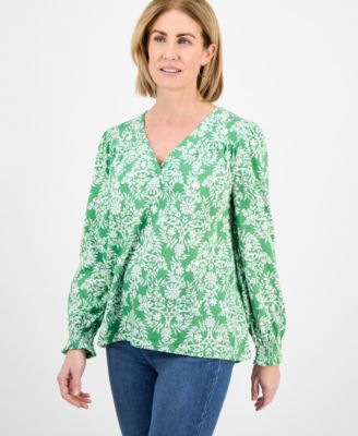 Style & Co - Petite Gram Floral Long-Sleeve Top