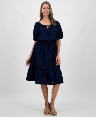 Style & Co - Petite Cotton Eyelet Dress
