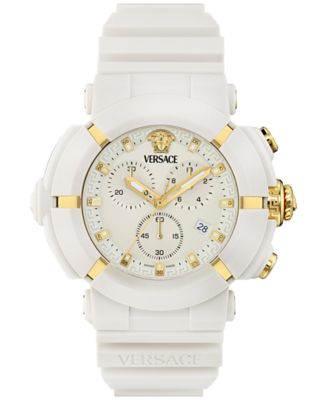 Versace - Men's Swiss Chronograph Real Active White TPU Strap Watch 45mm