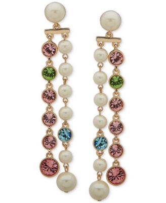 Emily in Paris - Gold-Tone Multi-Stone Linear Earrings
