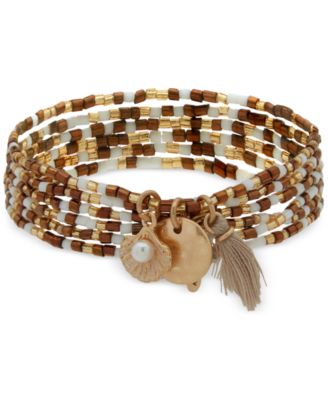 lonna & lilly - Gold-Tone 6-pc. Set Beaded Stretch Bracelet