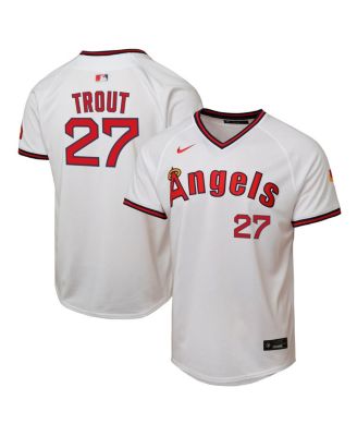 Nike - Big Boys and Girls Mike Trout White Los Angeles Angels Alternate 2 Limited Player Jersey