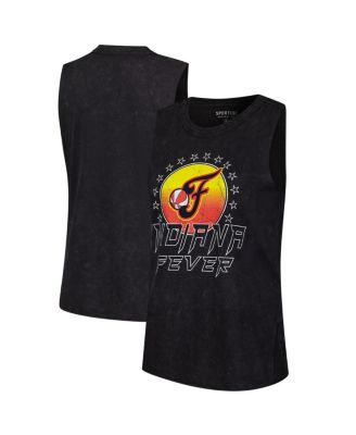 Sportiqe - Women's Black Indiana Fever Rock Roll Collection Turner Mineral Wash Tank Top