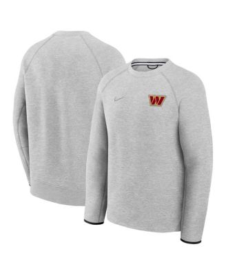 Nike - Men's Heather Gray Washington Commanders Tech Fleece Raglan Sweatshirt