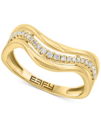 EFFY Collection - Diamond Wavy Style Statement Ring (1/6 ct. t.w.) in 14k Gold